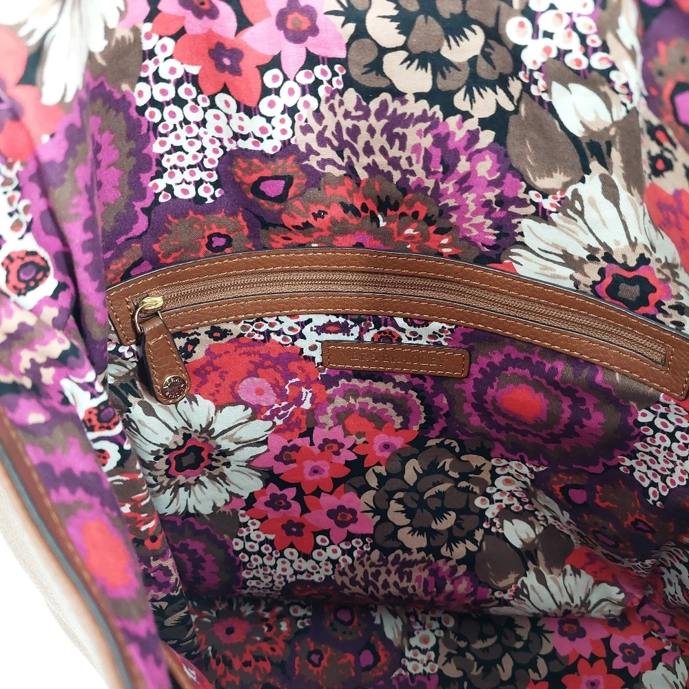 Vera Bradley Brown Hobo Bag With Rosewood Lining